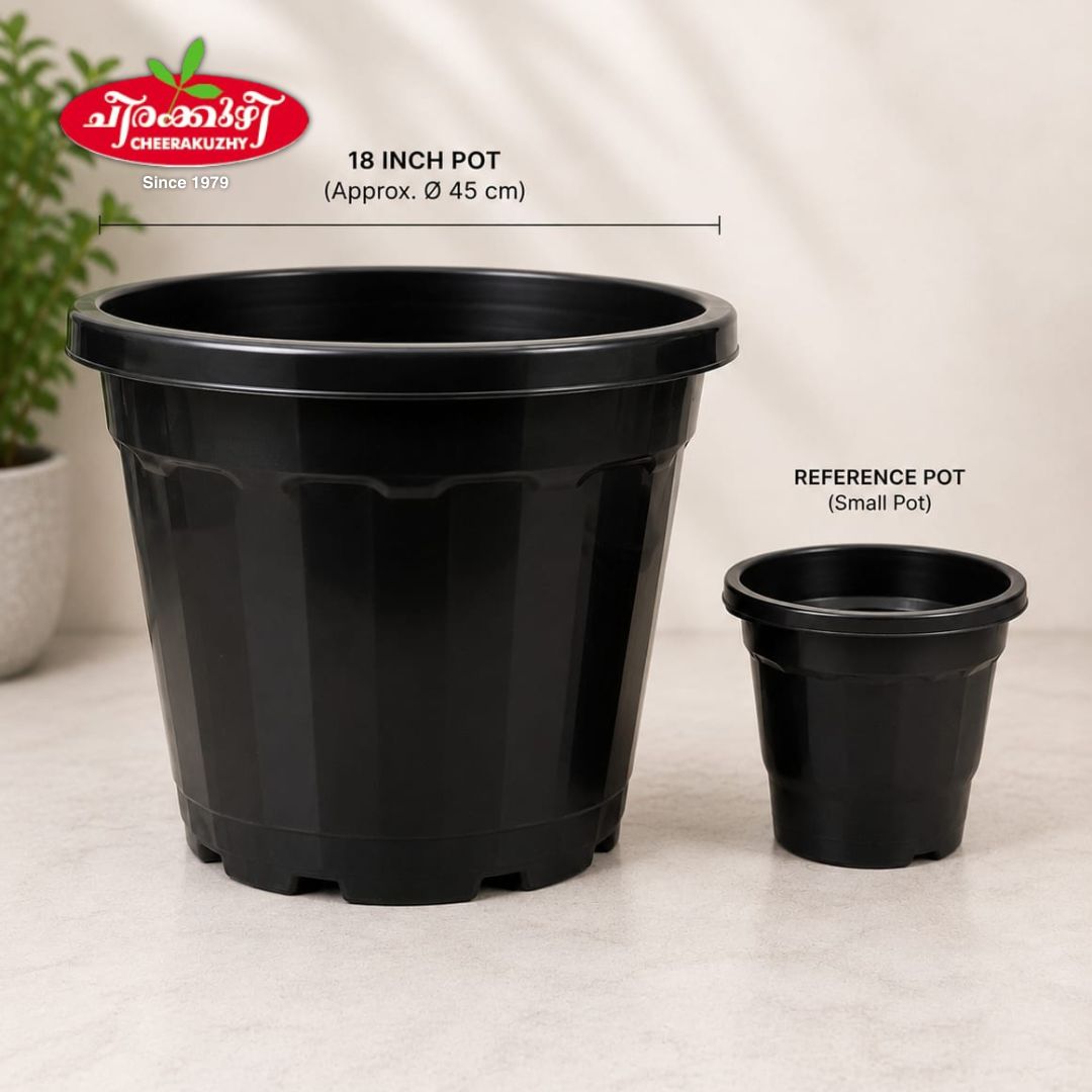 Plastic Pot - Black - 18 Inch