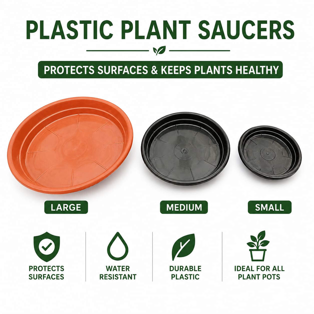 Plastic - Pot Tray - Black/Terra (Big)